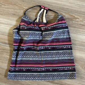 Kona Sol Multicolor Stripe Women's Racerback Tankini Top Size Large